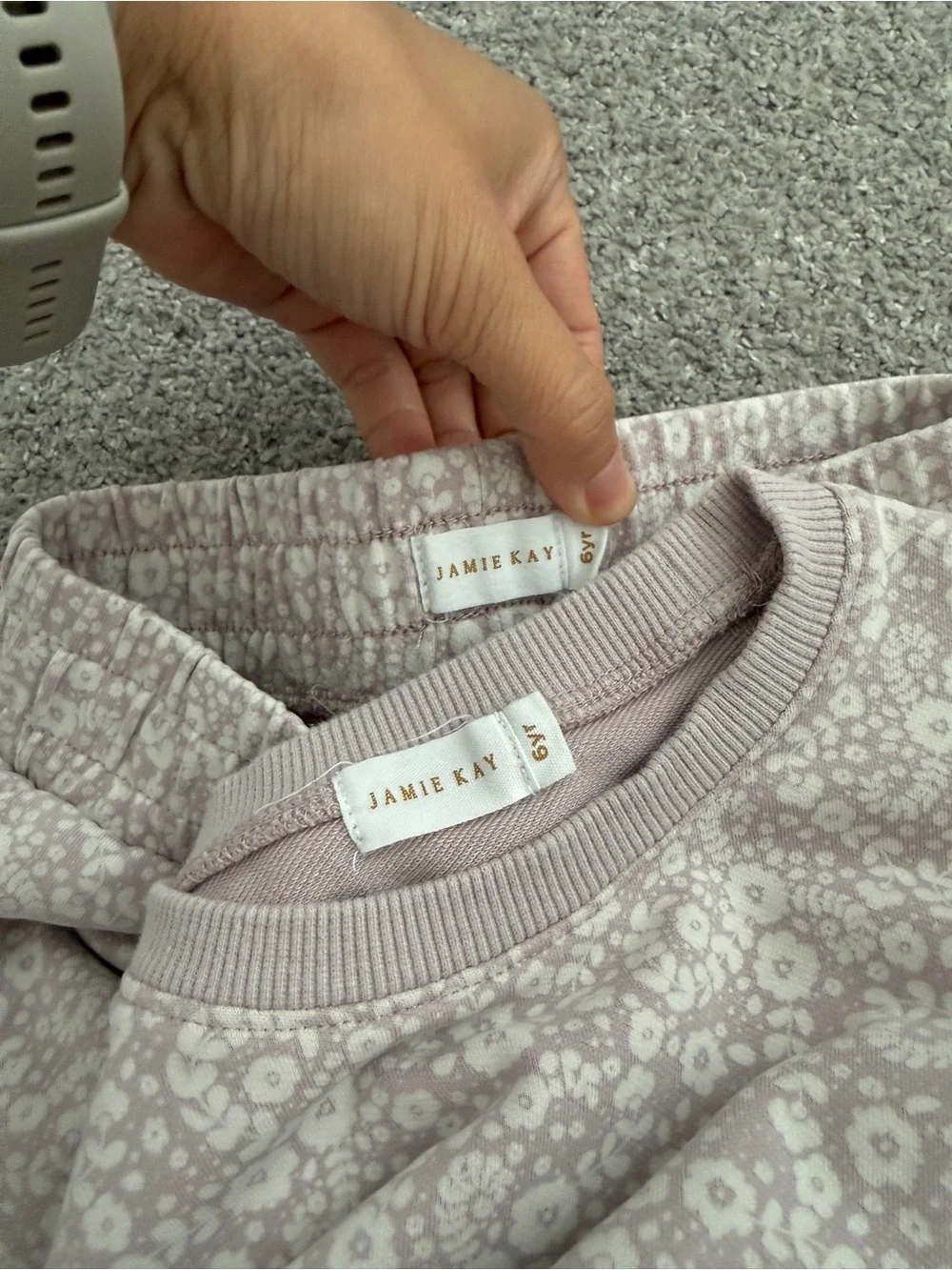Jamie Kay Purple Morgan Fifi Floral Organic Cotton Joggers Set Size 6y
